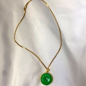 Gold Plated Jade 16 in Necklace